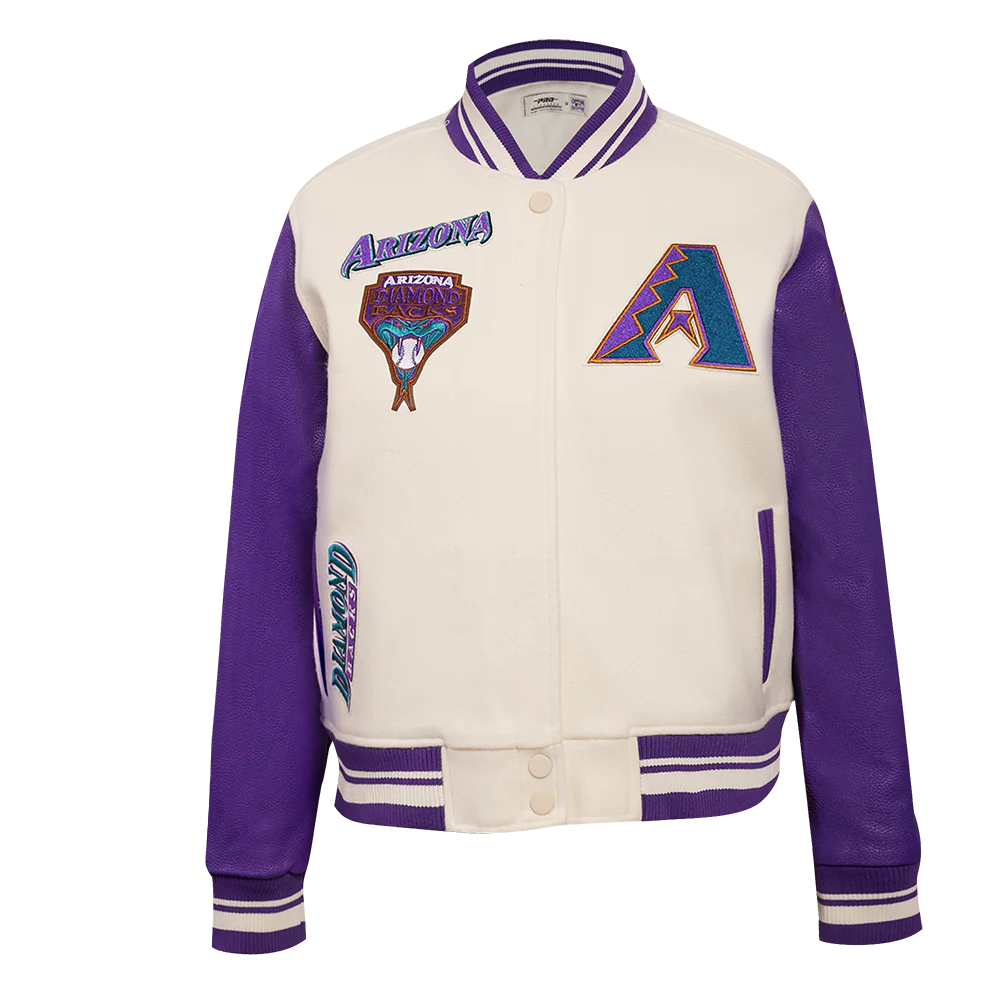 MLB ARIZONA DIAMONDBACKS RETRO CLASSIC WOMEN'S RIB WOOL VARSITY JACKET