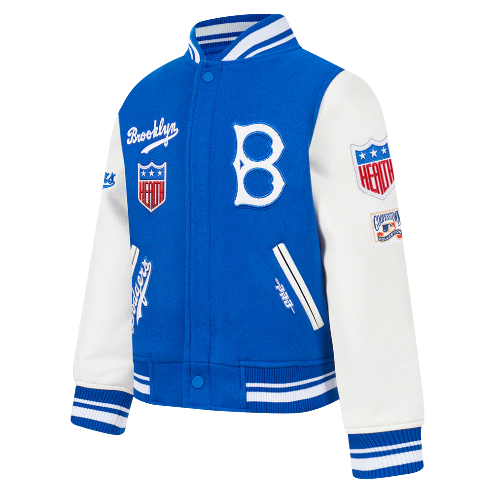 MLB BROOKLYN DODGERS RETRO CLASSIC TODDLER BOYS RIB WOOL VARSITY JACKET