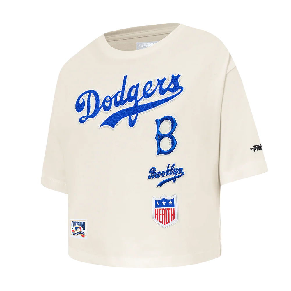 MLB BROOKLYN DODGERS RETRO CLASSIC TODDLER GIRLS SHORT SLEEVE BOXY TOP