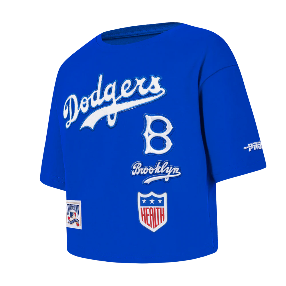 MLB BROOKLYN DODGERS RETRO CLASSIC TODDLER GIRLS SHORT SLEEVE BOXY TOP