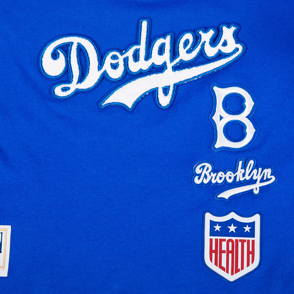 MLB BROOKLYN DODGERS RETRO CLASSIC TODDLER GIRLS RIB FLEECE CREWNECK