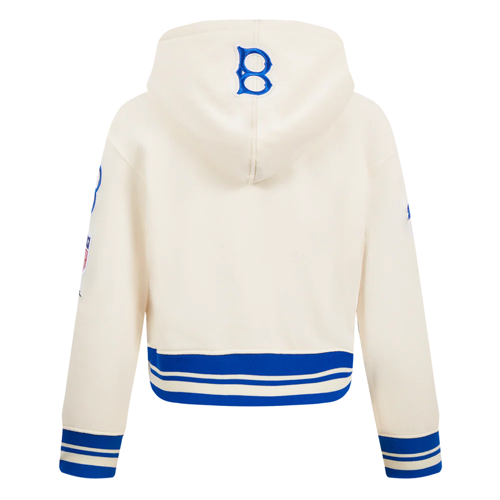 MLB BROOKLYN DODGERS RETRO CLASSIC TODDLER GIRLS RIB FLEECE PO HOODIE