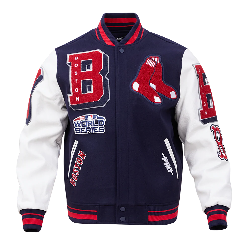 MLB BOSTON RED SOX MASHUP MEN'S RIB WOOL VARSITY JACKET