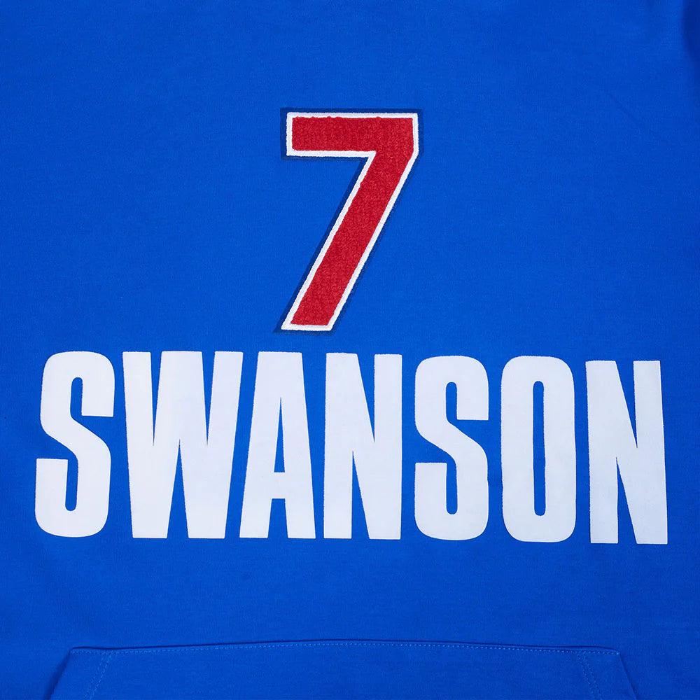 MLB CHICAGO CUBS DANSBY SWANSON #7 CLASSIC MEN'S SHORT SLEEVE PULLOVER HOODIE