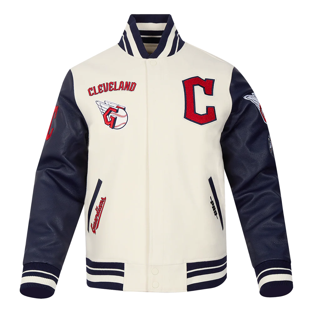 MLB CLEVELAND GUARDIANS RETRO CLASSIC MEN'S RIB WOOL VARSITY JACKET