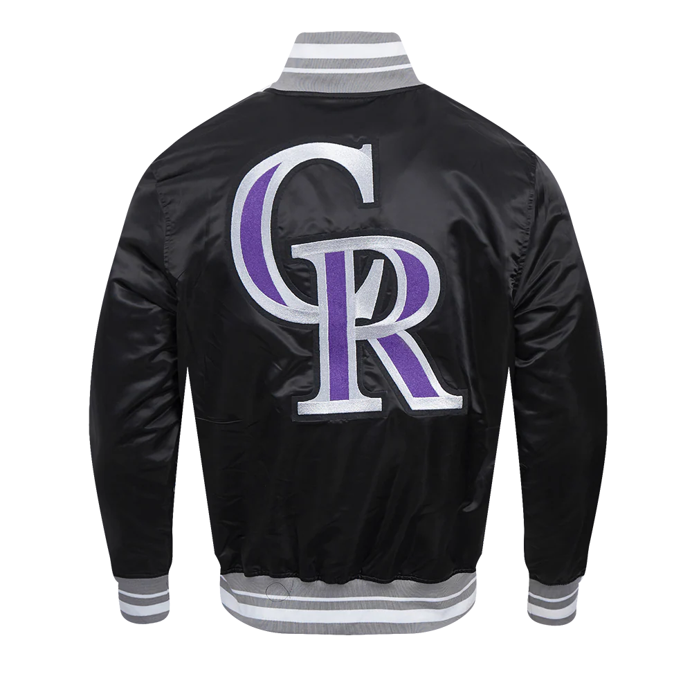 MLB COLORADO ROCKIES RETRO CLASSIC MEN'S RIB SATIN JACKET
