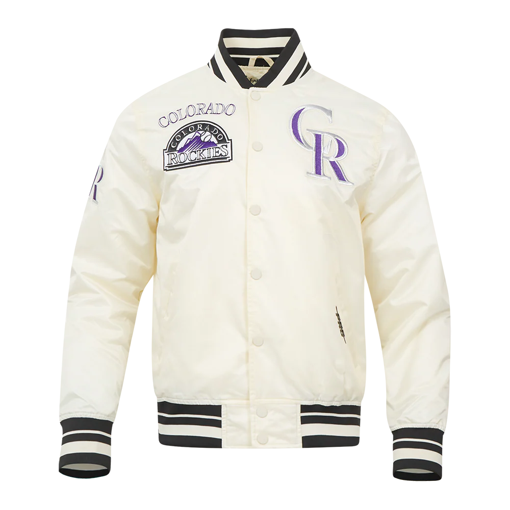 MLB COLORADO ROCKIES RETRO CLASSIC MEN'S RIB SATIN JACKET