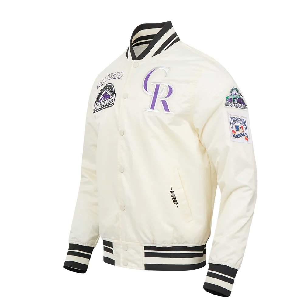 MLB COLORADO ROCKIES RETRO CLASSIC MEN'S RIB SATIN JACKET