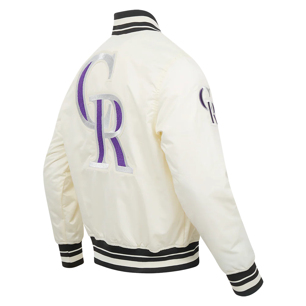 MLB COLORADO ROCKIES RETRO CLASSIC MEN'S RIB SATIN JACKET