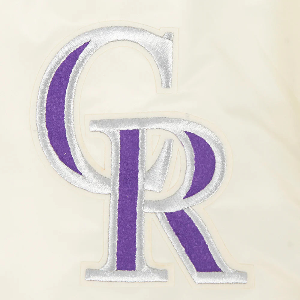 MLB COLORADO ROCKIES RETRO CLASSIC MEN'S RIB SATIN JACKET