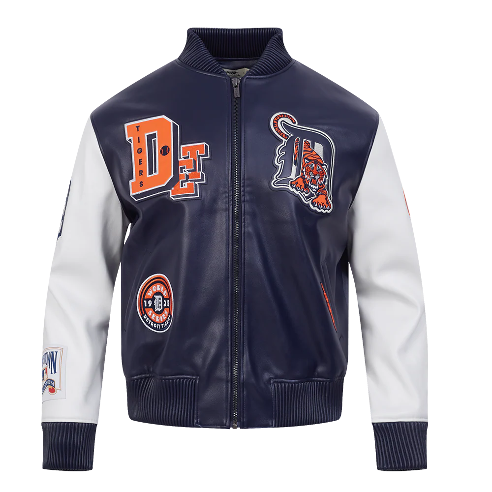 MLB DETROIT TIGERS BEST OF MEN'S LEATHER VARSITY JACKET