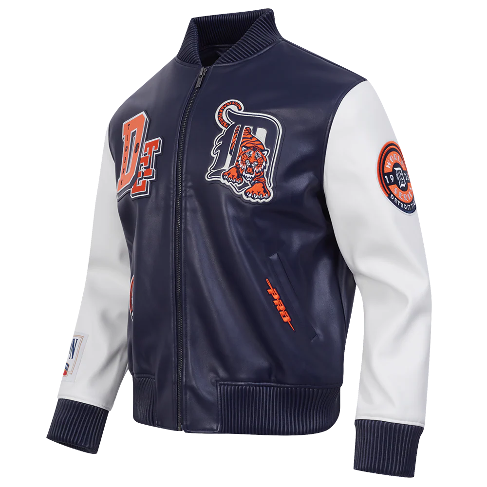 MLB DETROIT TIGERS BEST OF MEN'S LEATHER VARSITY JACKET