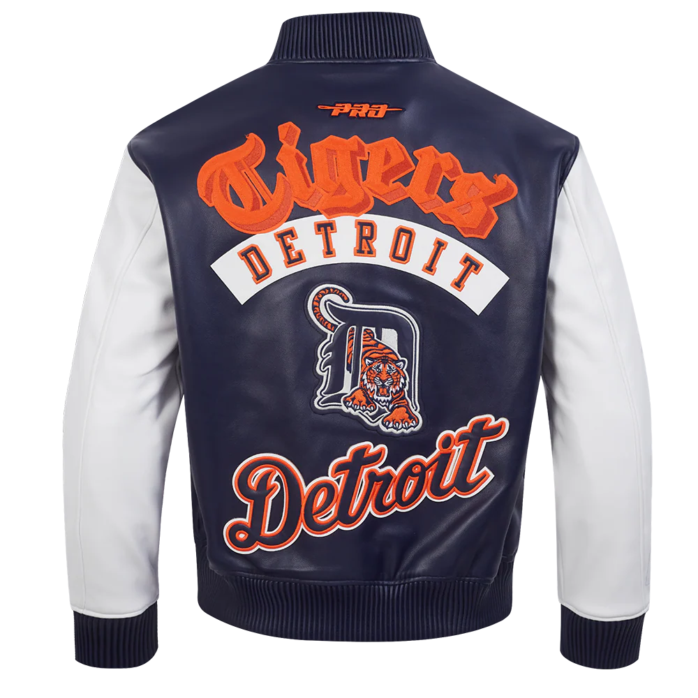 MLB DETROIT TIGERS BEST OF MEN'S LEATHER VARSITY JACKET