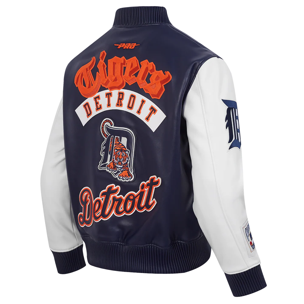 MLB DETROIT TIGERS BEST OF MEN'S LEATHER VARSITY JACKET