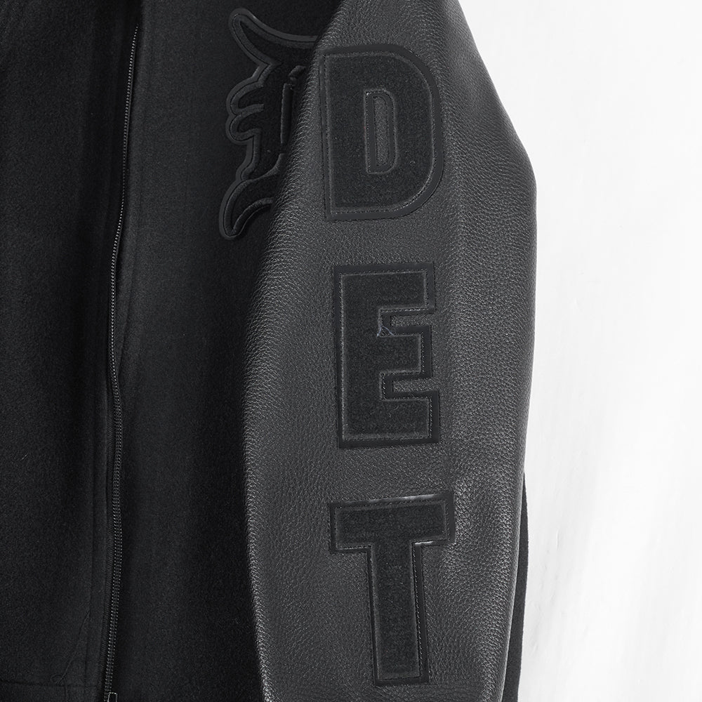 MLB DETROIT TIGERS TRIPLE BLACK BIG BOYS WOOL VARSITY JACKET