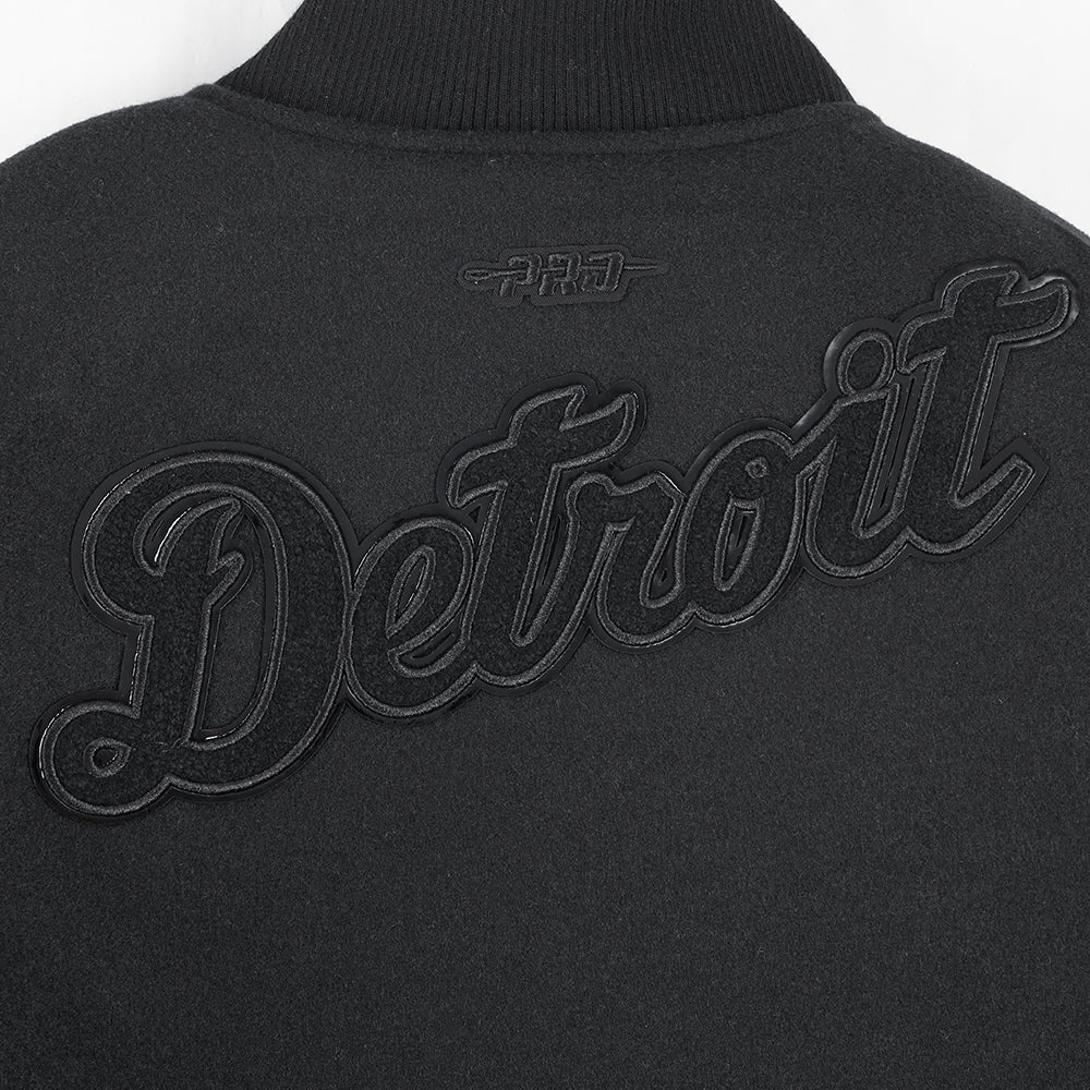 MLB DETROIT TIGERS TRIPLE BLACK BIG BOYS WOOL VARSITY JACKET