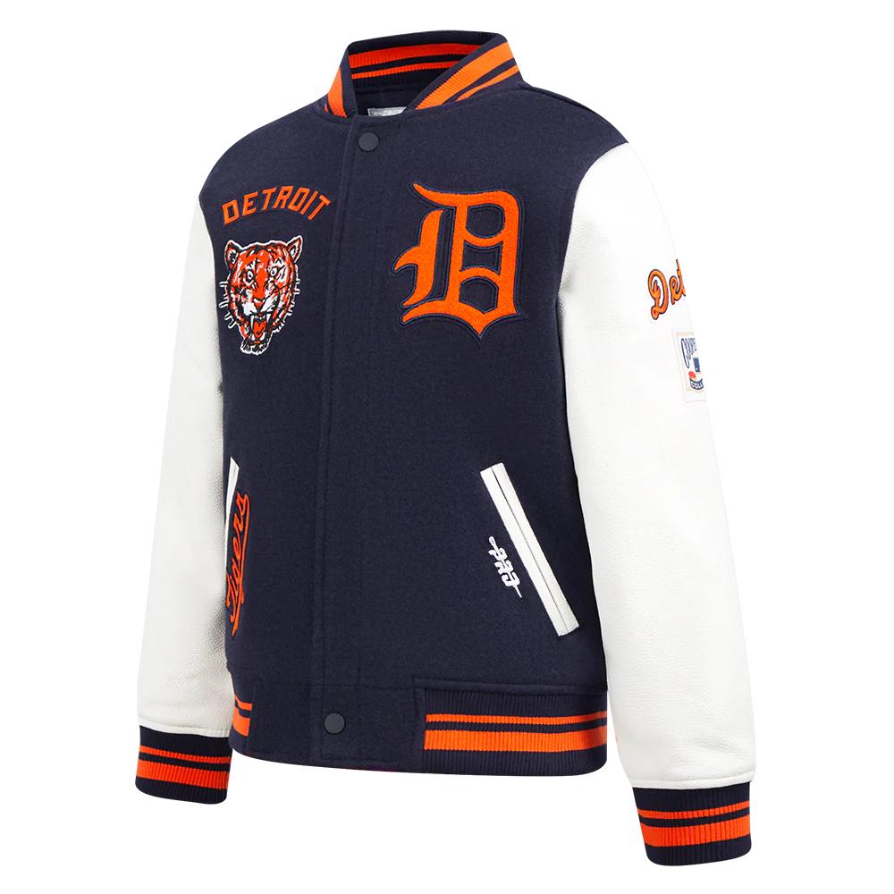 MLB DETROIT TIGERS RETRO CLASSIC BIG BOYS RIB WOOL VARSITY JACKET