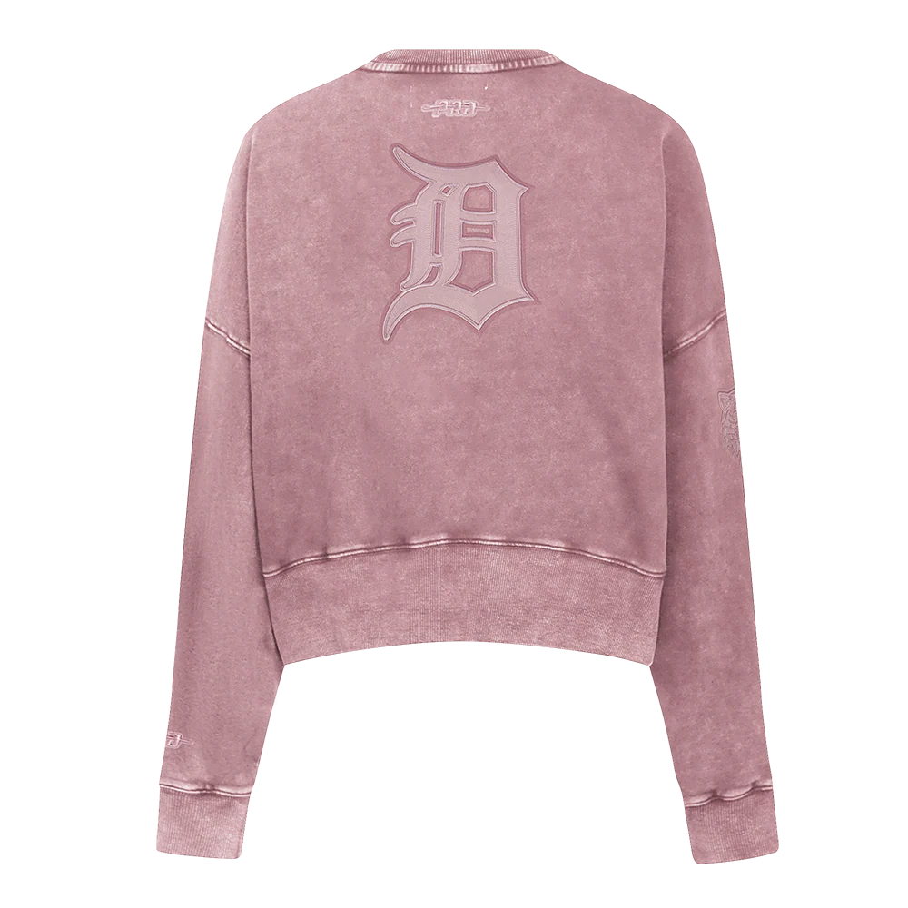 MLB DETROIT TIGERS WASHED CLASSIC WOMEN'S ENZYME WASH FT CREWNECK