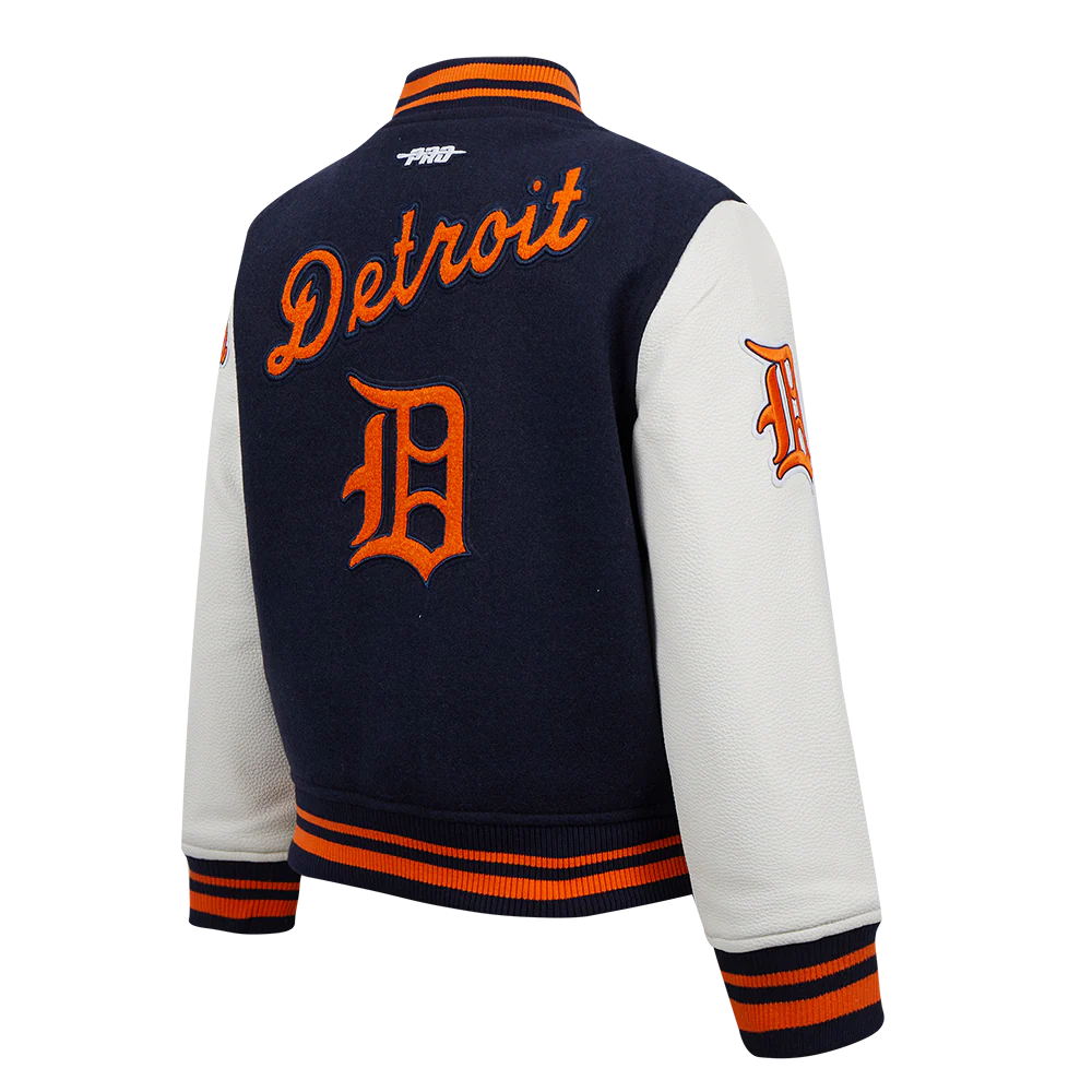 MLB DETROIT TIGERS RETRO CLASSIC LITTLE BOYS RIB WOOL VARSITY JACKET