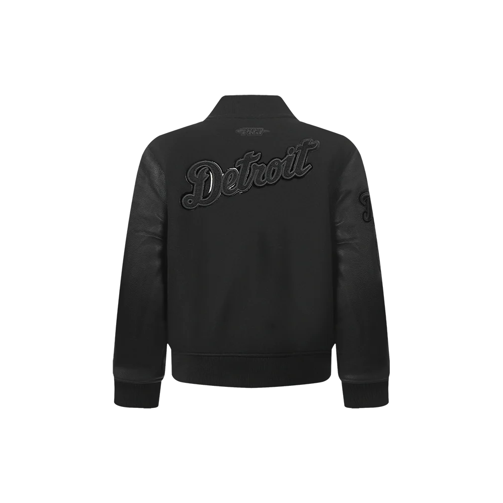MLB DETROIT TIGERS TRIPLE BLACK TODDLER BOYS WOOL VARSITY JACKET