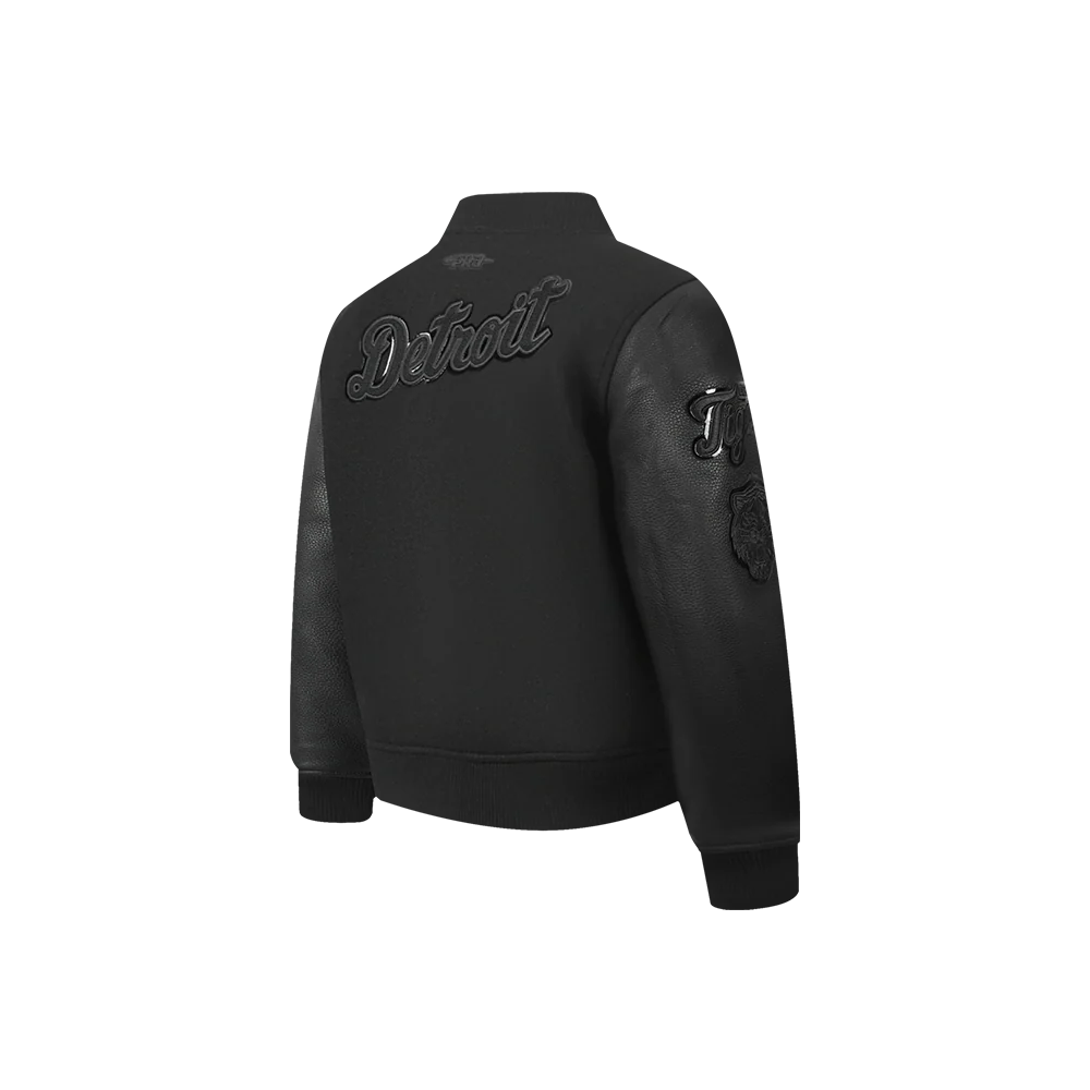 MLB DETROIT TIGERS TRIPLE BLACK TODDLER BOYS WOOL VARSITY JACKET