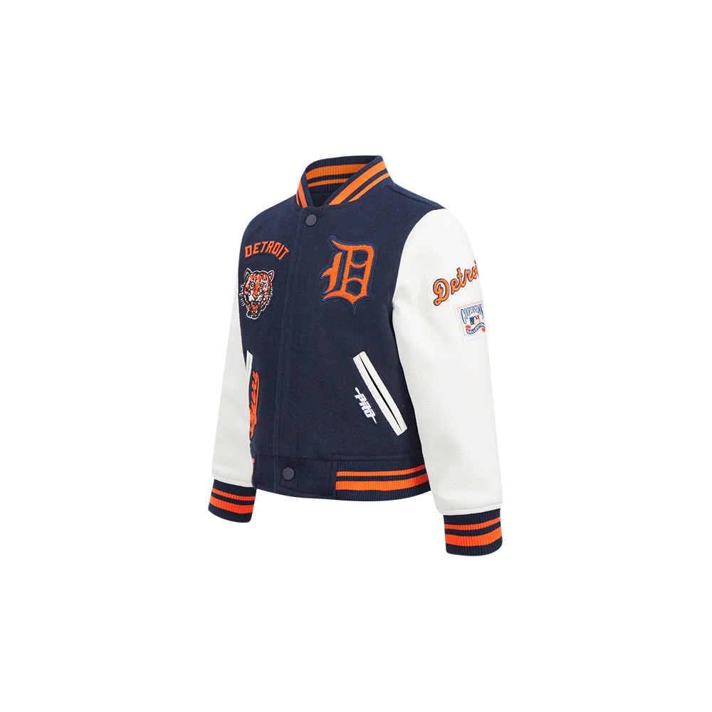 MLB DETROIT TIGERS RETRO CLASSIC TODDLER BOYS RIB WOOL VARSITY JACKET