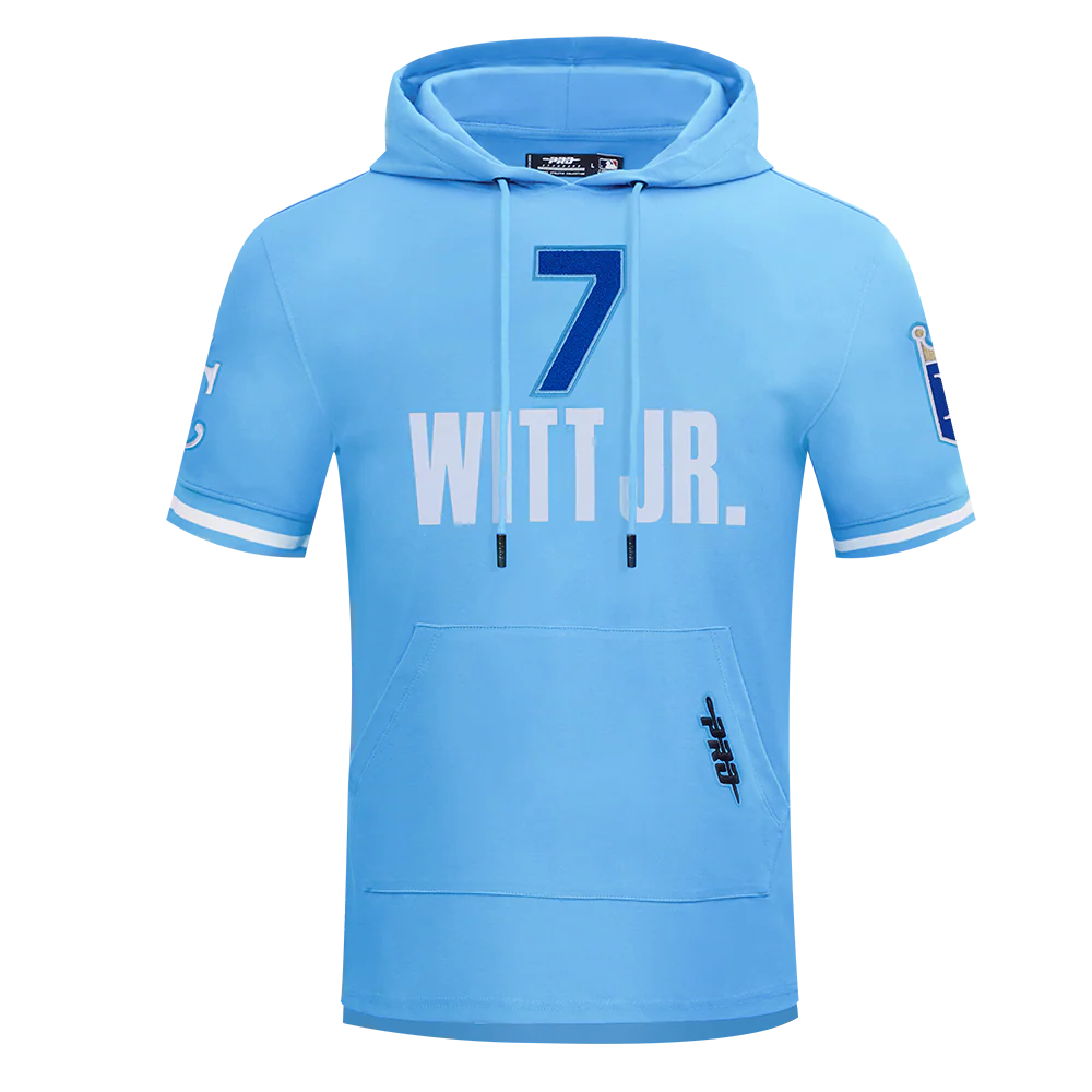 MLB KANSAS CITY ROYALS BOBBY WITT JR. #7 CLASSIC MEN'S SHORT SLEEVE PULLOVER HOODIE