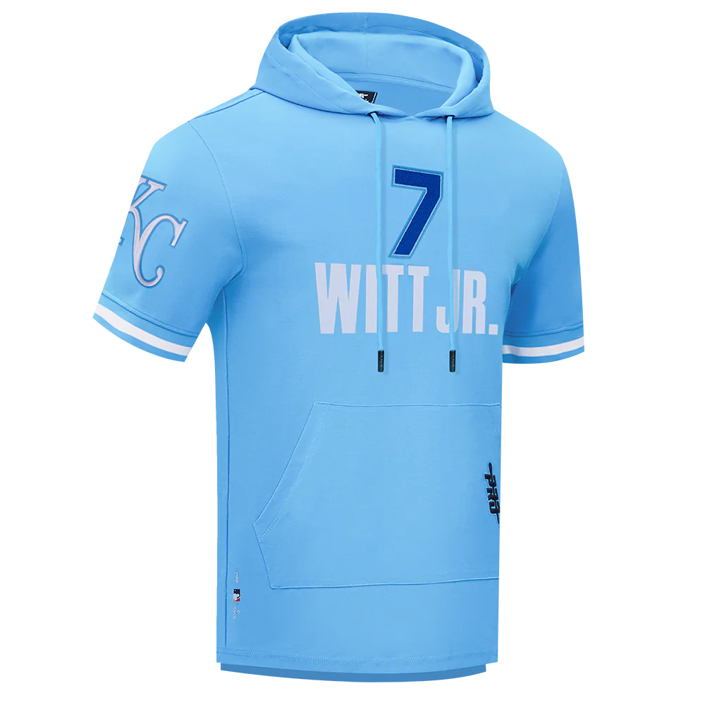 MLB KANSAS CITY ROYALS BOBBY WITT JR. #7 CLASSIC MEN'S SHORT SLEEVE PULLOVER HOODIE