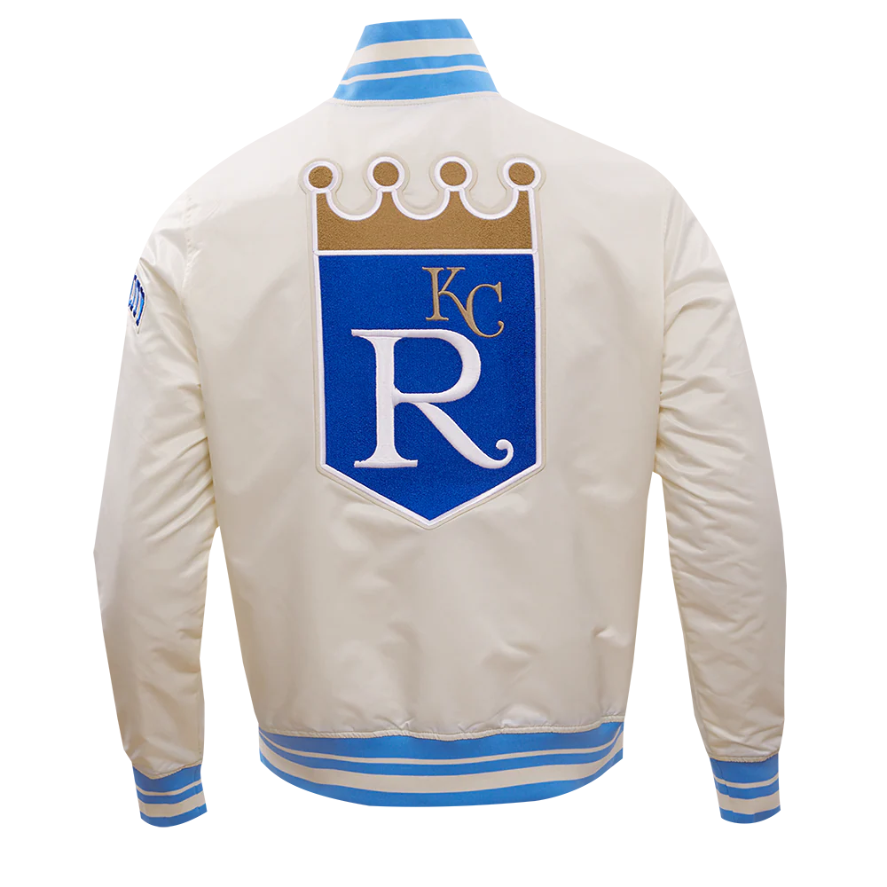 MLB KANSAS CITY ROYALS RETRO CLASSIC MEN'S RIB SATIN JACKET