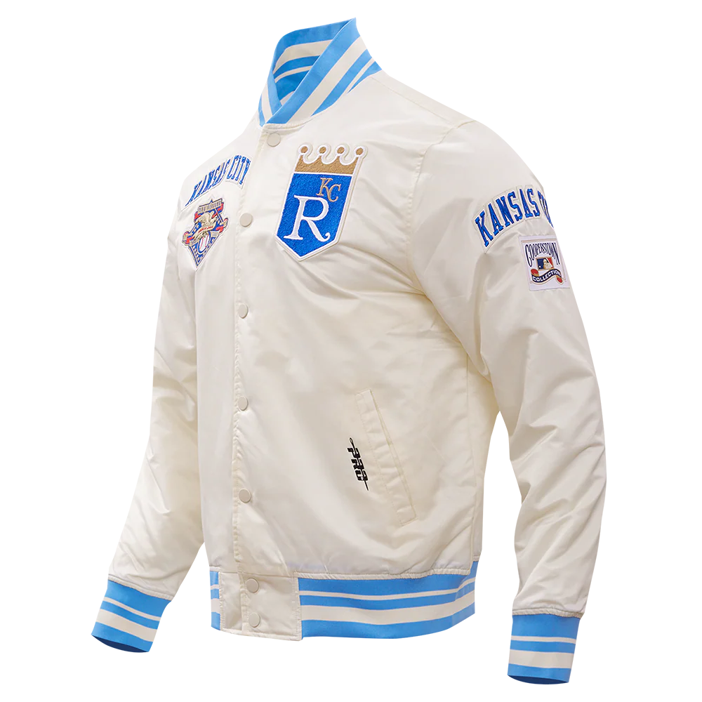 MLB KANSAS CITY ROYALS RETRO CLASSIC MEN'S RIB SATIN JACKET