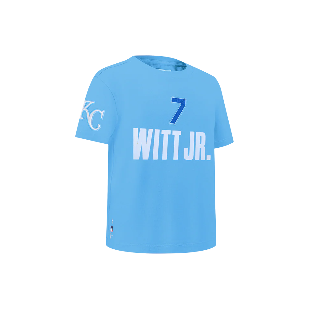 MLB KANSAS CITY ROYALS BOBBY WITT JR. #7 CLASSIC PLAYER NAME AND NUMBER TODDLER BOY SHORT SLEEVE TOP