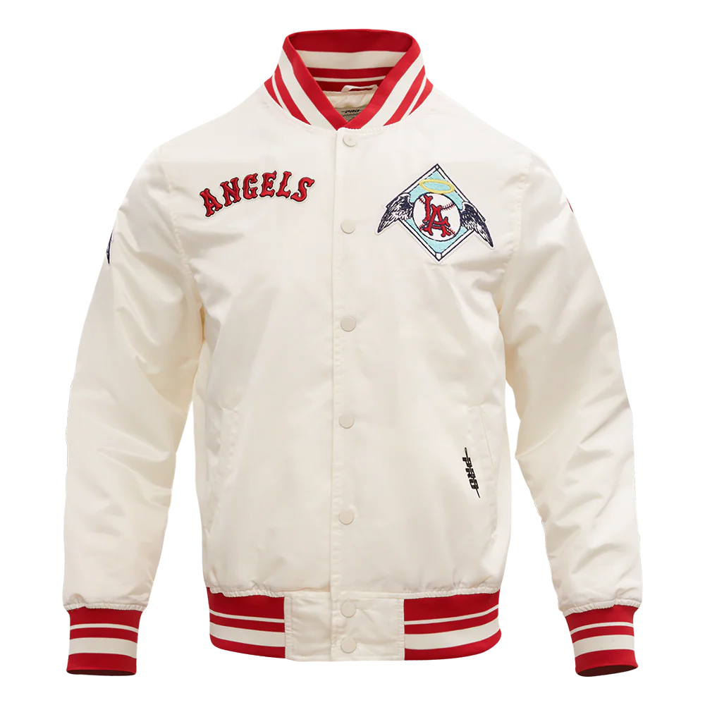 MLB LOS ANGELES ANGELS RETRO CLASSIC MEN'S RIB SATIN JACKET