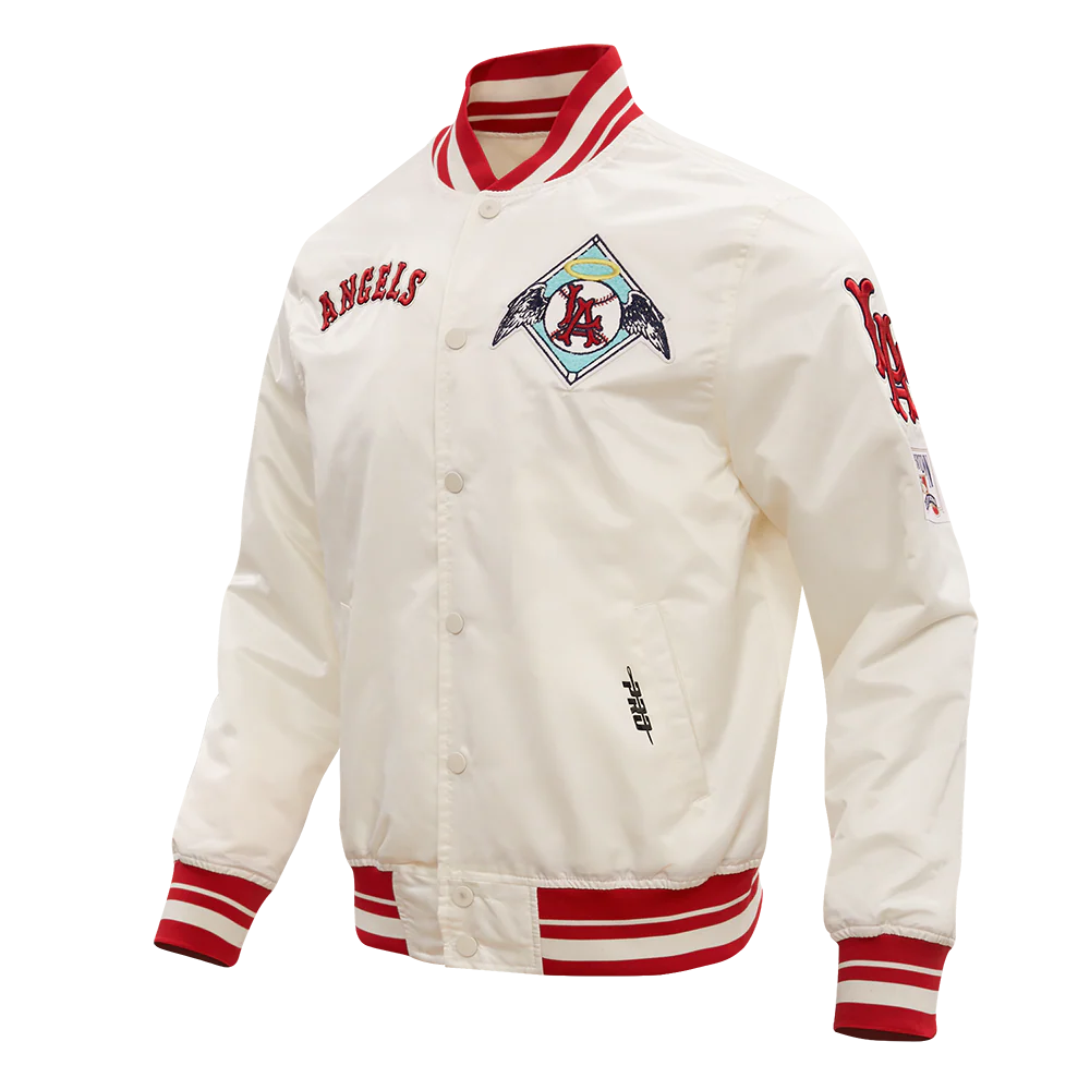 MLB LOS ANGELES ANGELS RETRO CLASSIC MEN'S RIB SATIN JACKET