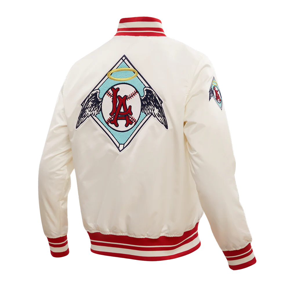 MLB LOS ANGELES ANGELS RETRO CLASSIC MEN'S RIB SATIN JACKET