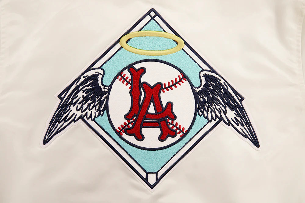 MLB LOS ANGELES ANGELS RETRO CLASSIC MEN'S RIB SATIN JACKET