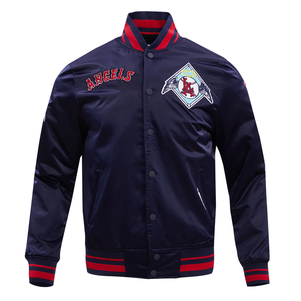 MLB LOS ANGELES ANGELS RETRO CLASSIC MEN'S RIB SATIN JACKET