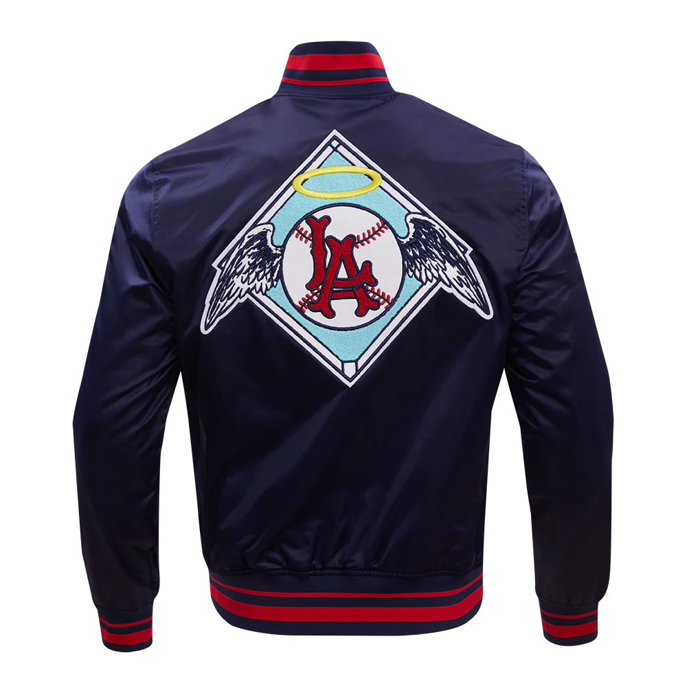 MLB LOS ANGELES ANGELS RETRO CLASSIC MEN'S RIB SATIN JACKET