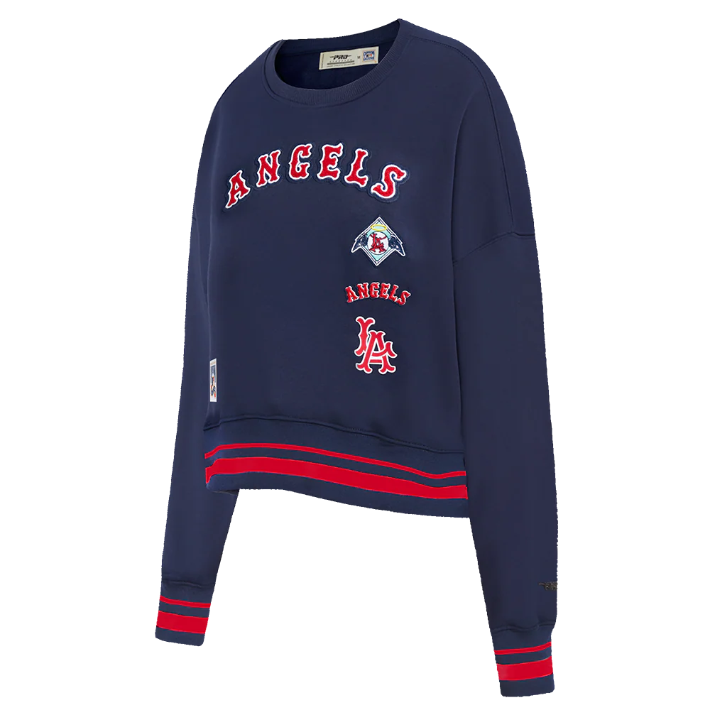 MLB LOS ANGELES ANGELS RETRO CLASSIC WOMEN'S RIB CREWNECK