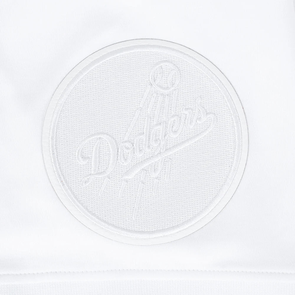 MLB LOS ANGELES DODGERS WHITE OUT MEN'S SHORT SLEEVE PULLOVER HOODIE