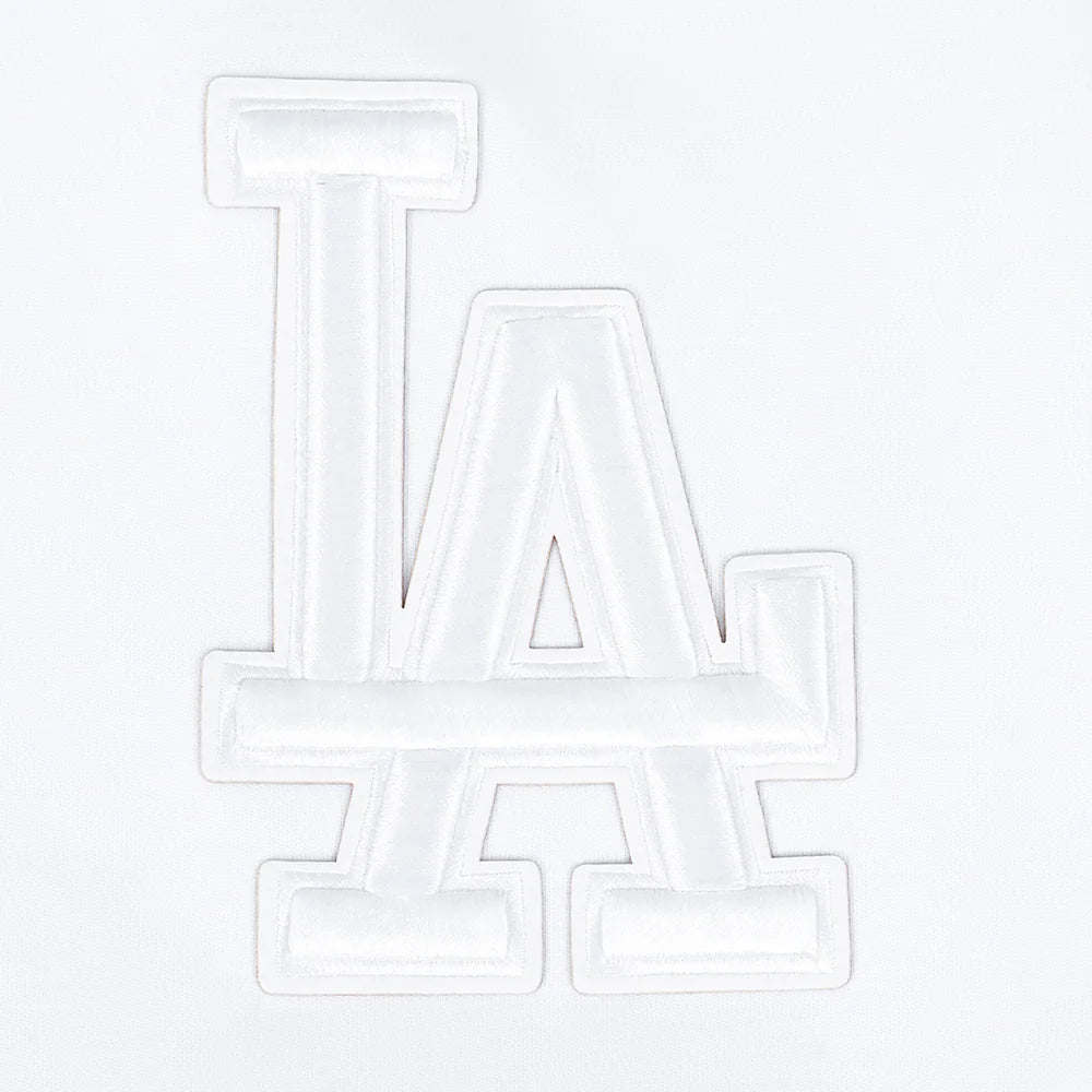 MLB LOS ANGELES DODGERS WHITE OUT MEN'S SHORT SLEEVE PULLOVER HOODIE