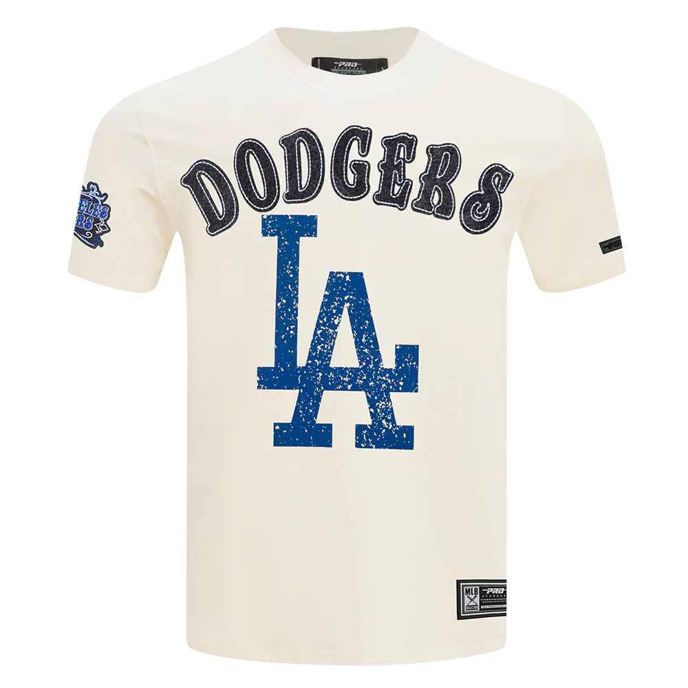 MLB LOS ANGELES DODGERS REBEL ATHLETICS STACKED LOGO MEN'S SJ TEE