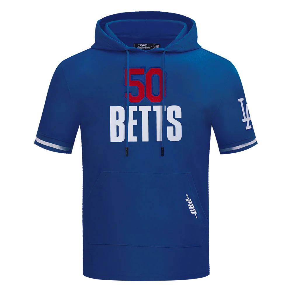 MLB LOS ANGELES DODGERS MOOKIE BETTS #50 CLASSIC MEN'S SHORT SLEEVE PULLOVER HOODIE