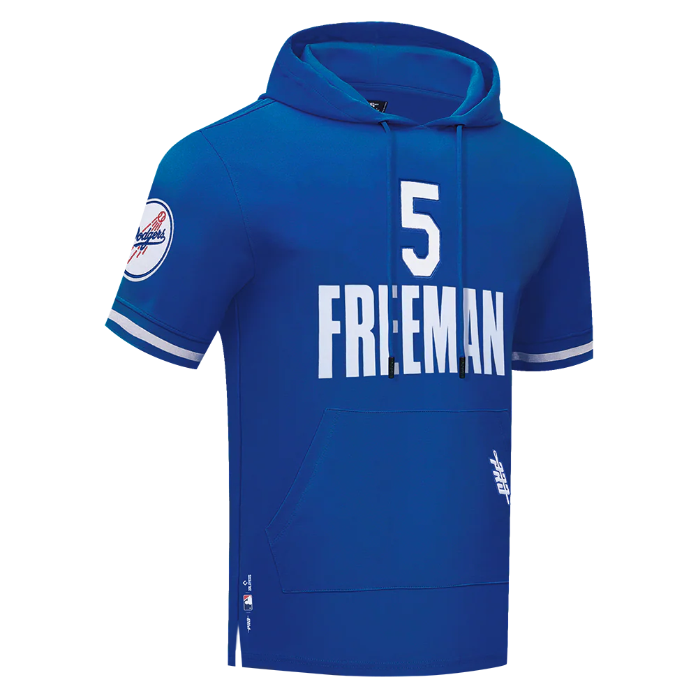MLB LOS ANGELES DODGERS FREDDIE FREEMAN #5 CLASSIC MEN'S SHORT SLEEVE PULLOVER HOODIE
