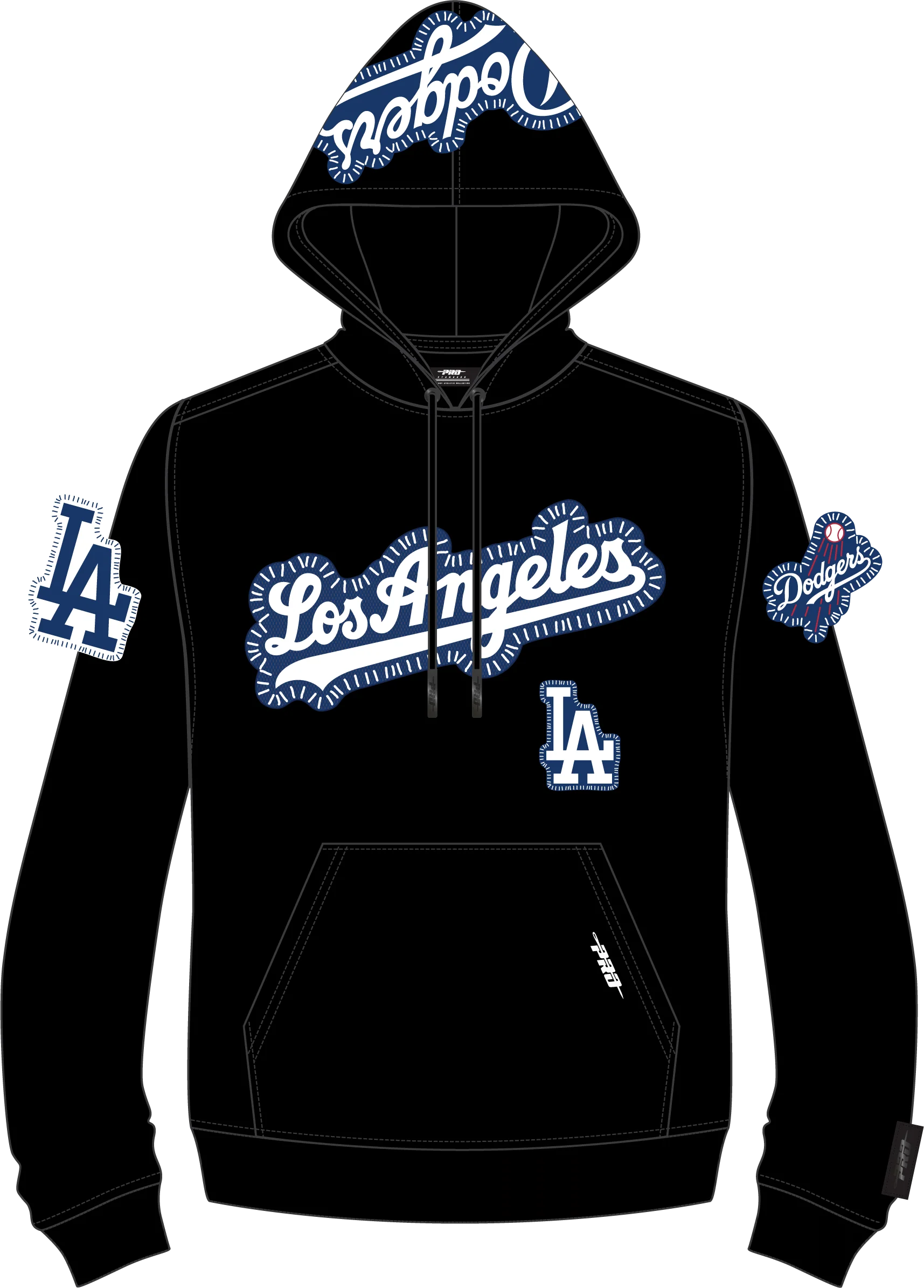 MLB LOS ANGELES DODGERS DIY PICK STITCH MEN'S DOUBLE KNIT PULLOVER HOODIE