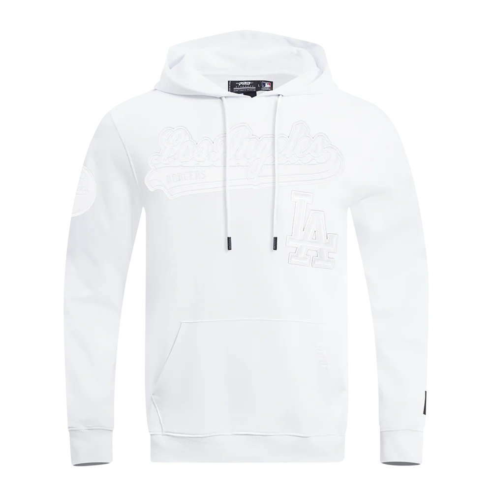 MLB LOS ANGELES DODGERS WHITE OUT MEN'S DOUBLE KNIT PULLOVER HOODIE
