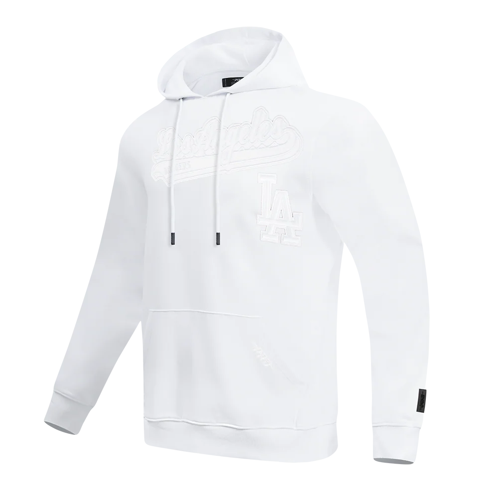 MLB LOS ANGELES DODGERS WHITE OUT MEN'S DOUBLE KNIT PULLOVER HOODIE