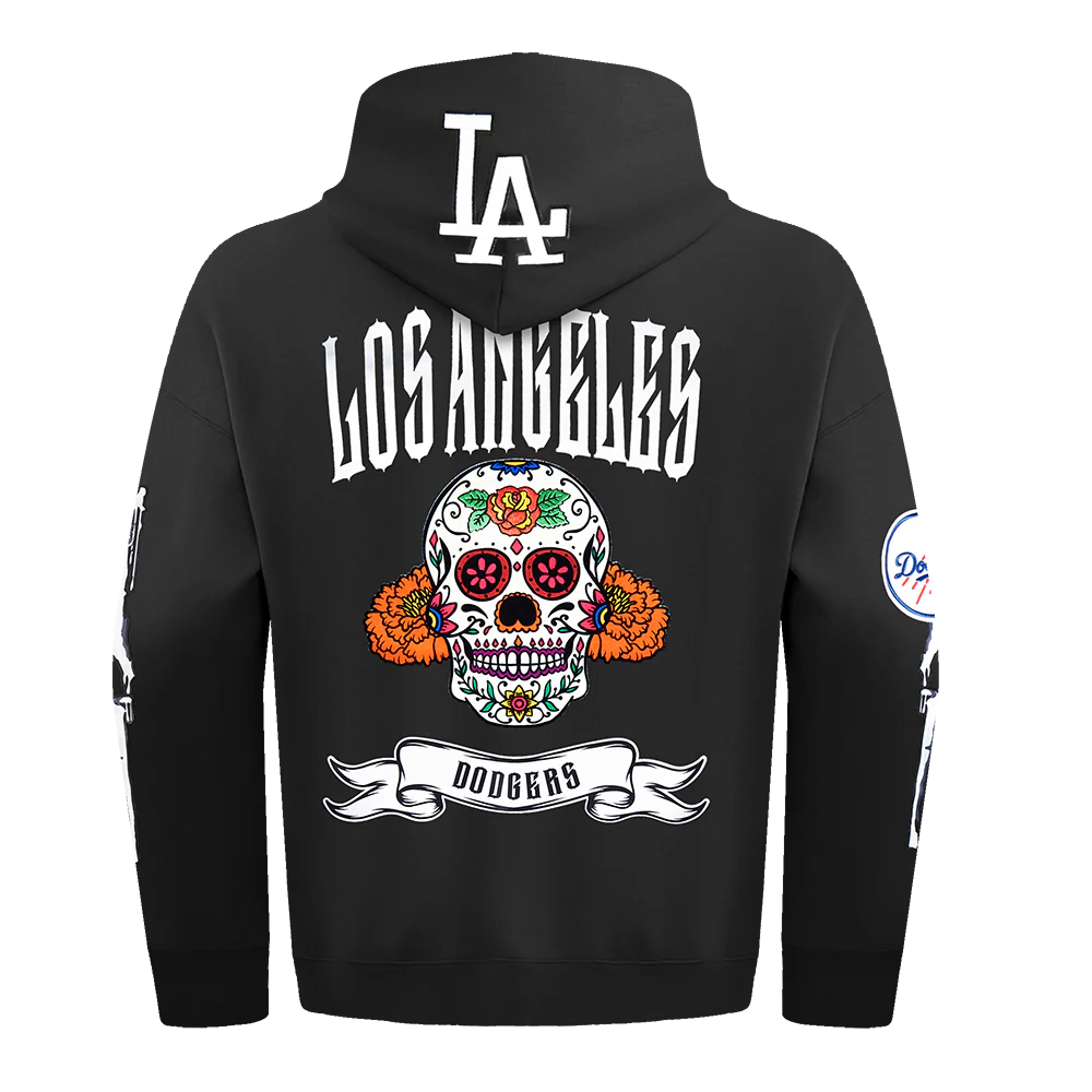 MLB LOS ANGELES DODGERS RIB CAGE MEN'S DROP SHOULDER FLEECE PULLOVER HOODIE