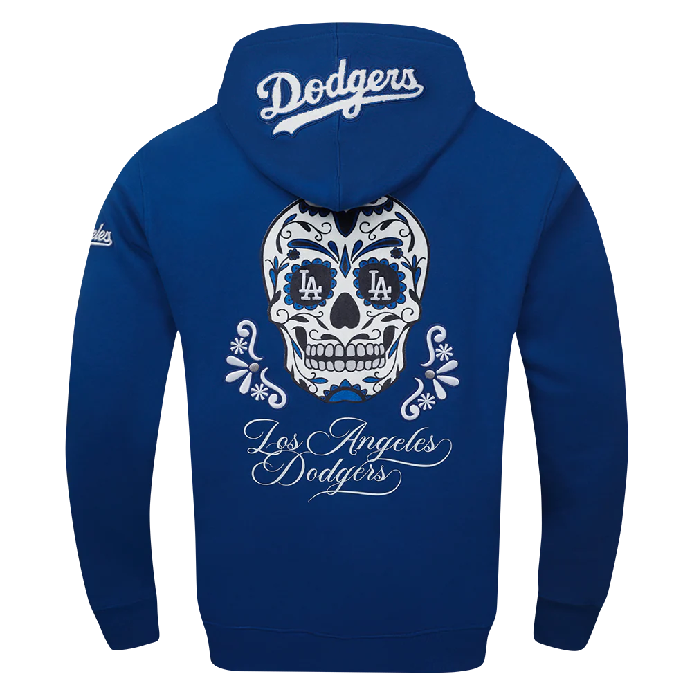 MLB LOS ANGELES DODGERS SUGAR SKULL MEN'S FLEECE PULLOVER HOODIE