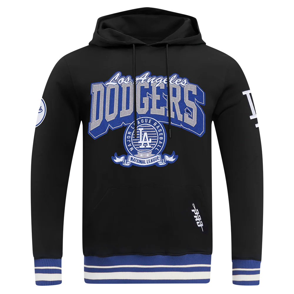 MLB LOS ANGELES DODGERS TEAM BADGE MEN'S RIB PO HOODIE