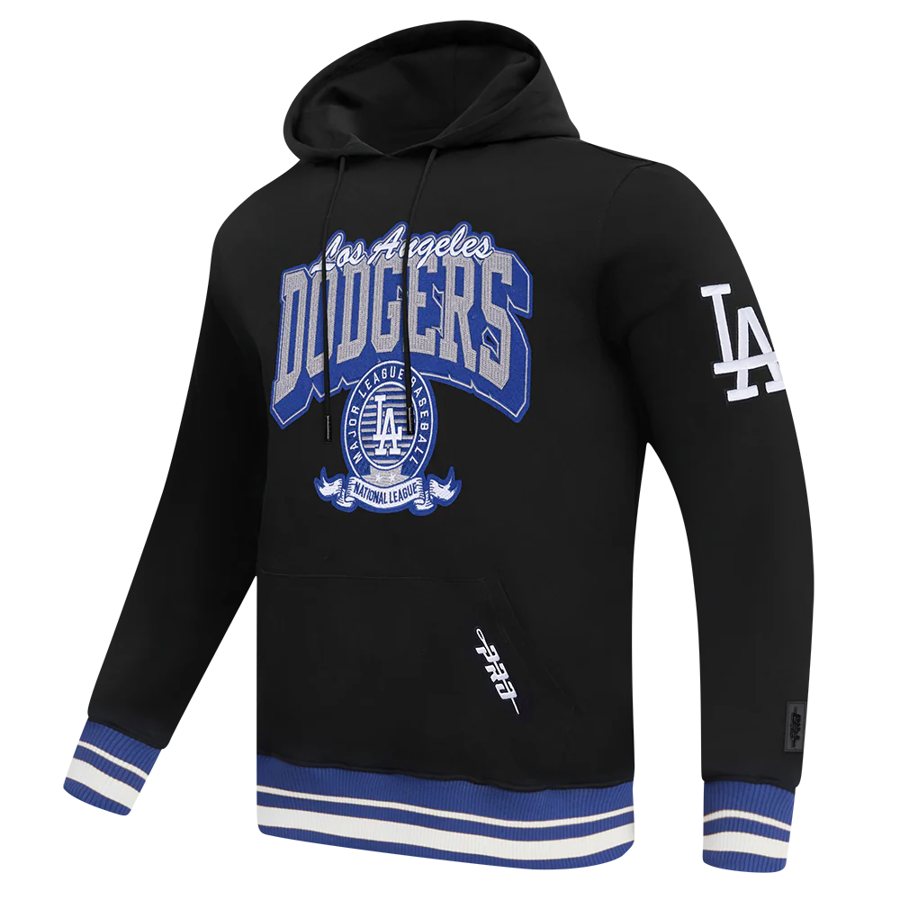 MLB LOS ANGELES DODGERS TEAM BADGE MEN'S RIB PO HOODIE